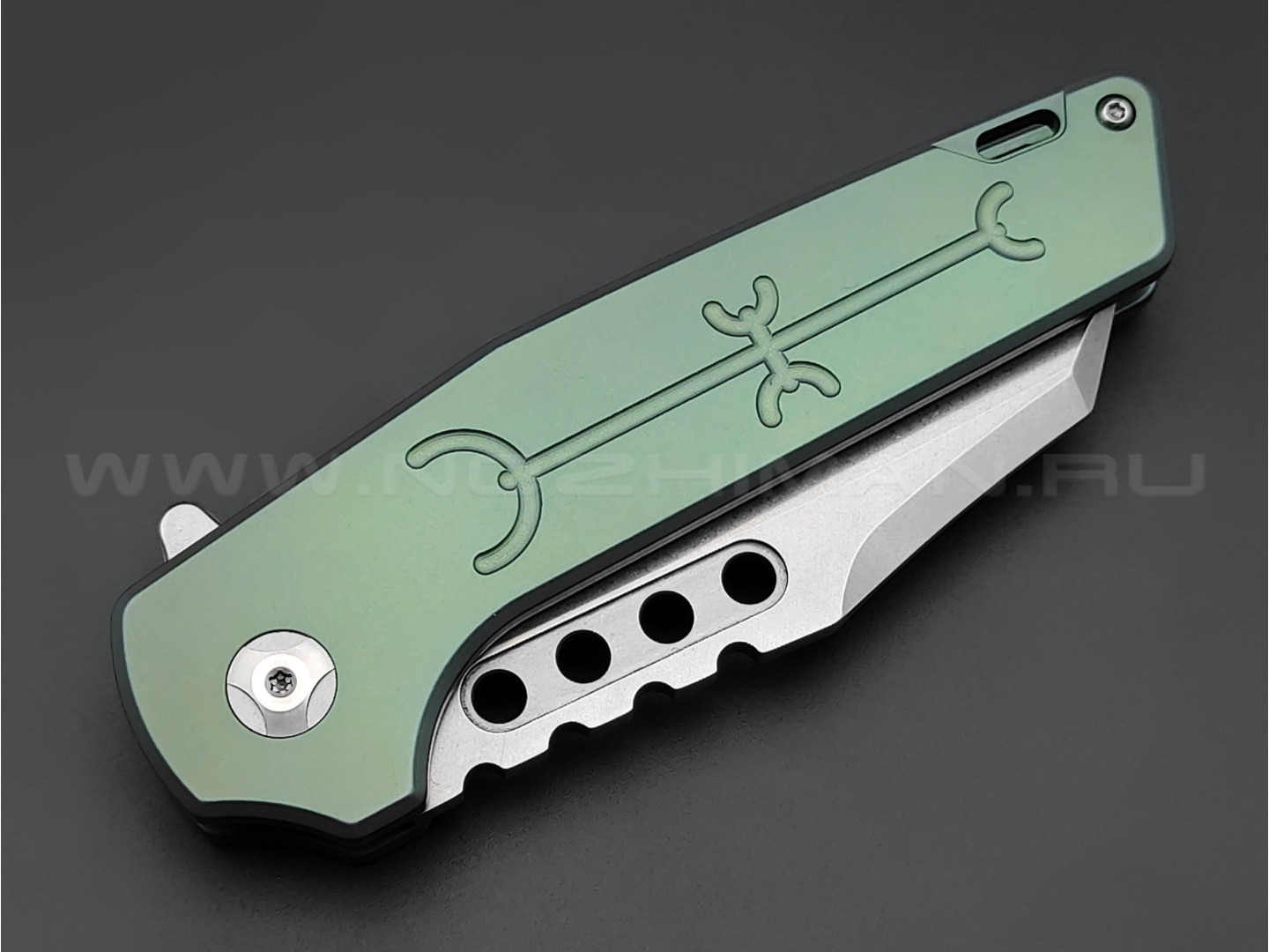 TuoTown нож TBD-2 Green сталь D2, рукоять Titanium