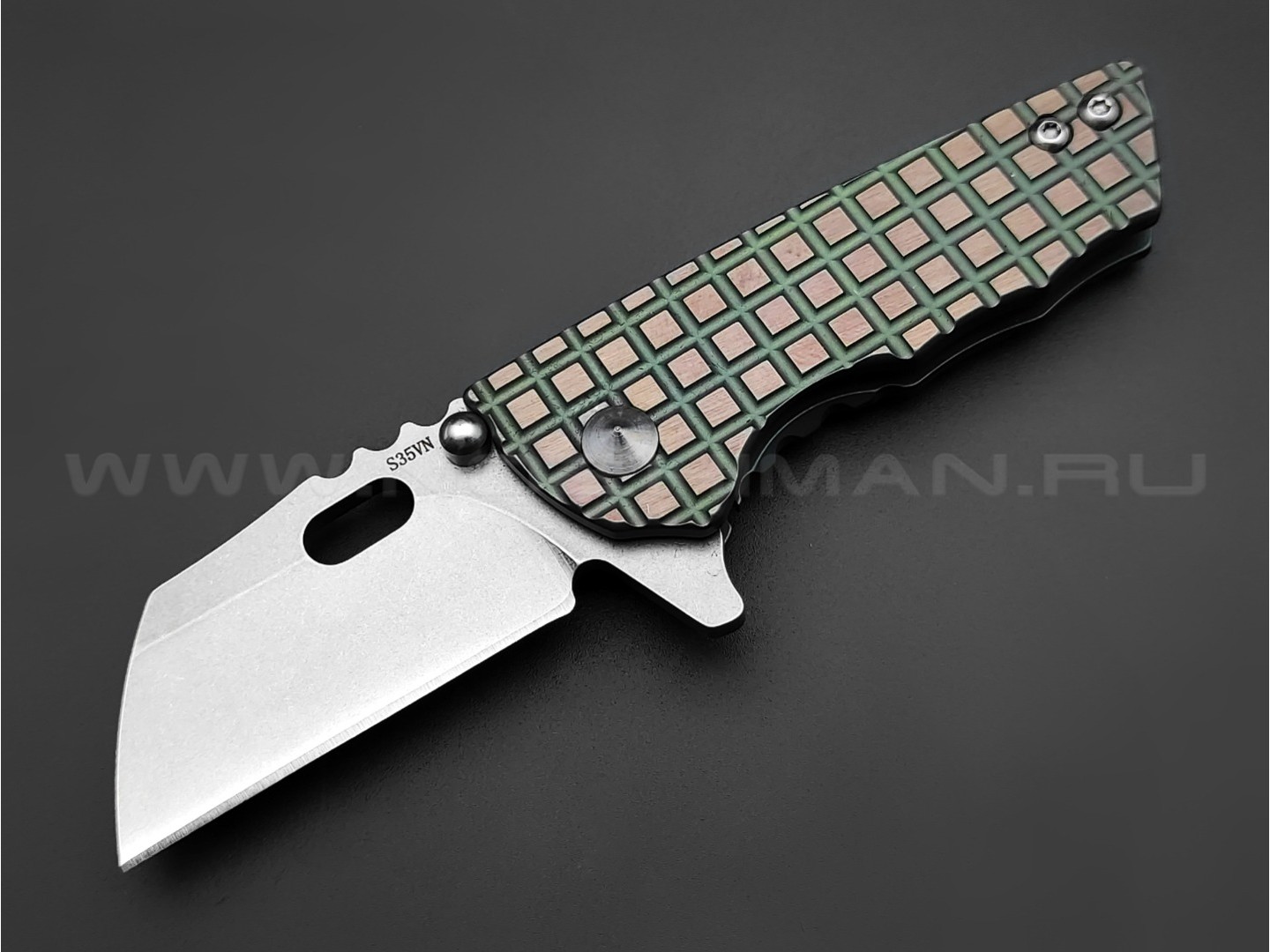 TuoTown нож TSS-01 Green сталь S35VN, рукоять Titanium
