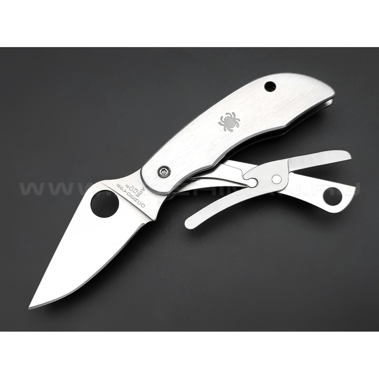 Нож Spyderco ClipiTool Scissors C169P сталь 8Cr13MoV, рукоять Stainless Steel