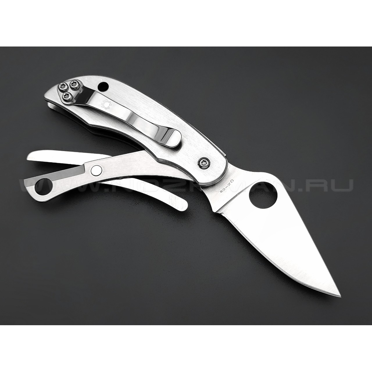 Нож Spyderco ClipiTool Scissors C169P сталь 8Cr13MoV, рукоять Stainless Steel