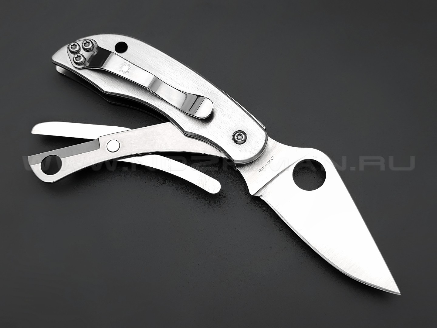Нож Spyderco ClipiTool Scissors C169P сталь 8Cr13MoV, рукоять Stainless Steel