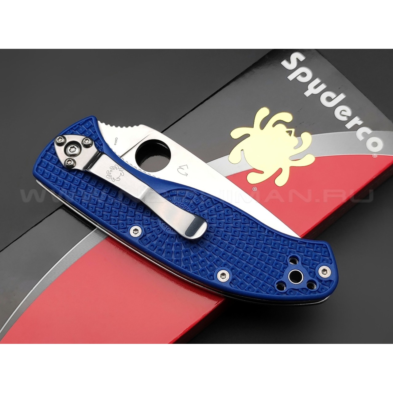 Нож Spyderco Tenacious Lightweight C122PSBL сталь CPM S35VN, рукоять FRN blue