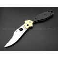 Нож Spyderco Schempp Bowie C190CFP сталь CPM S30V, рукоять Carbon fiber, brass