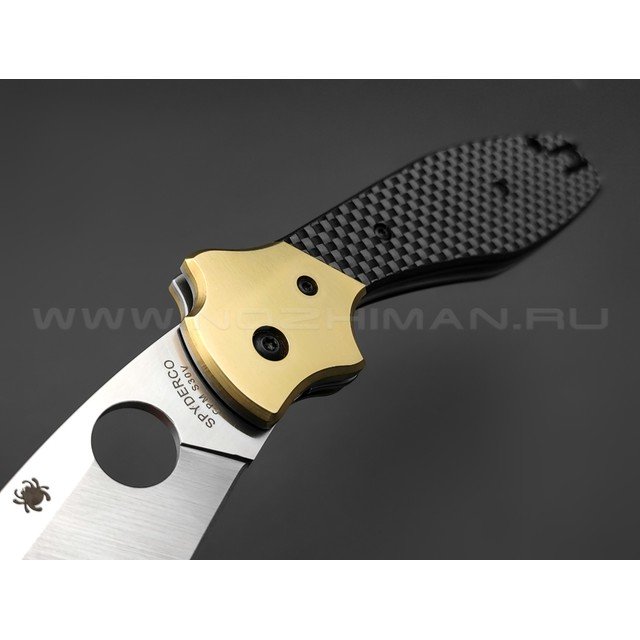 Нож Spyderco Schempp Bowie C190CFP сталь CPM S30V, рукоять Carbon fiber, brass