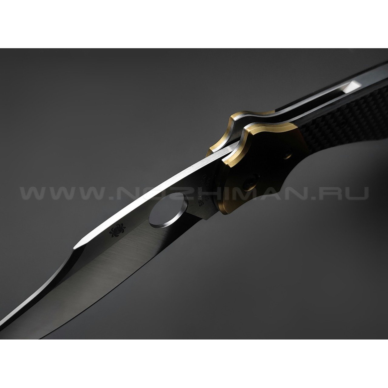 Нож Spyderco Schempp Bowie C190CFP сталь CPM S30V, рукоять Carbon fiber, brass