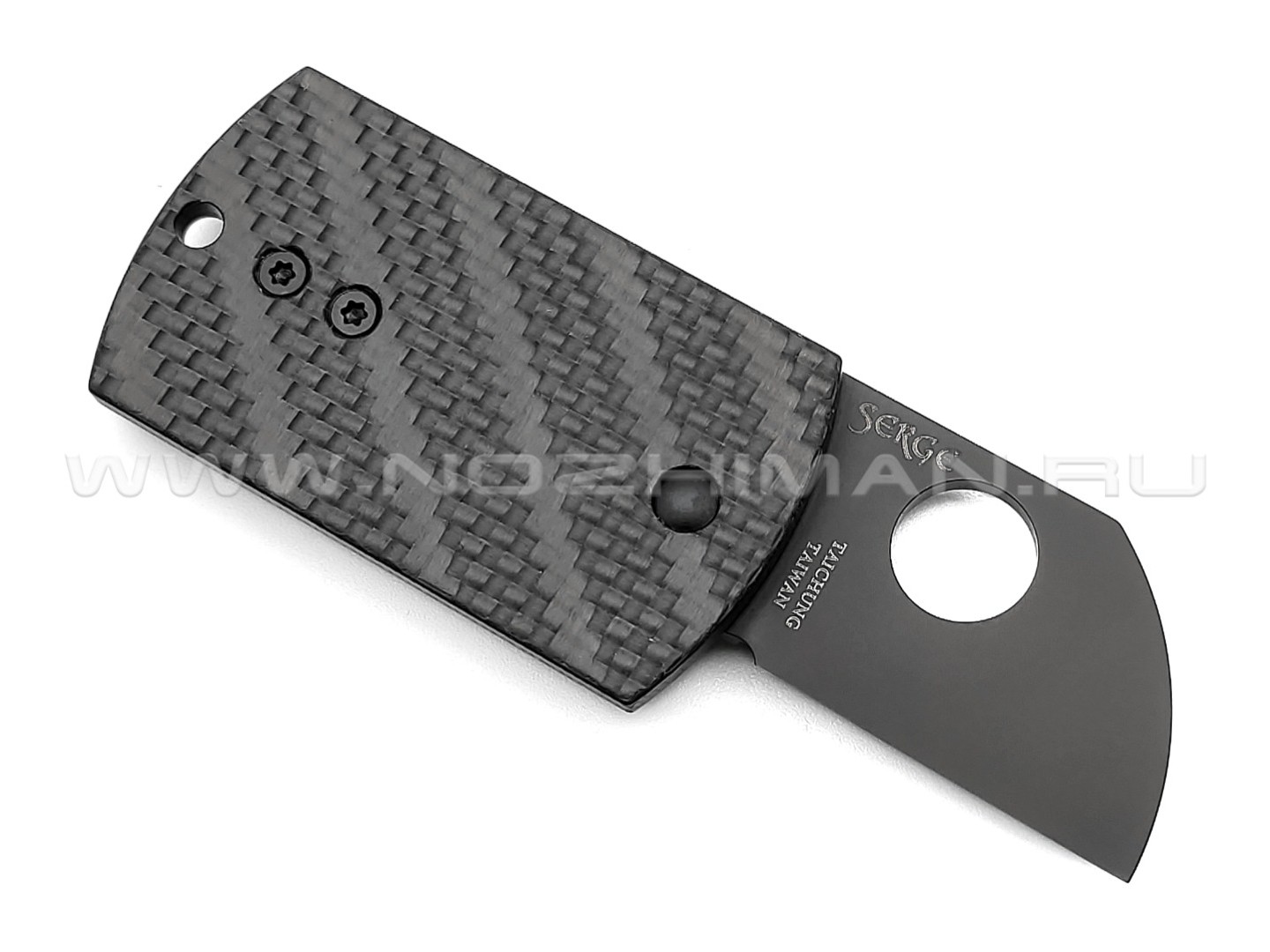 Нож Spyderco Dog Tag C188CFBBKP сталь CPM S30V, рукоять Laminate G10, Carbon fiber