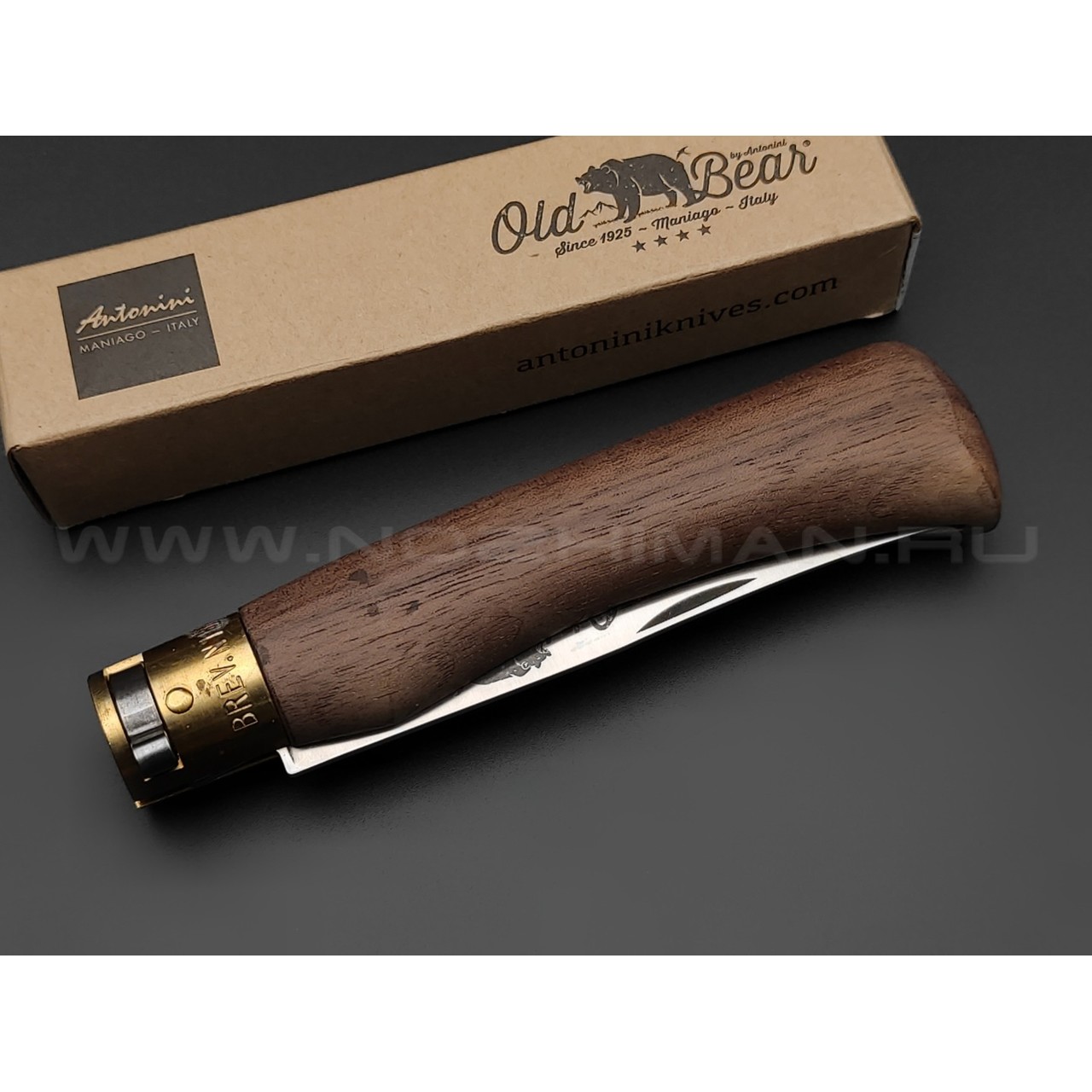 Нож Antonini Old Bear Classical Walnut XL 9307/23_LN нержавеющая сталь AISI 420 рукоять орех, латунь