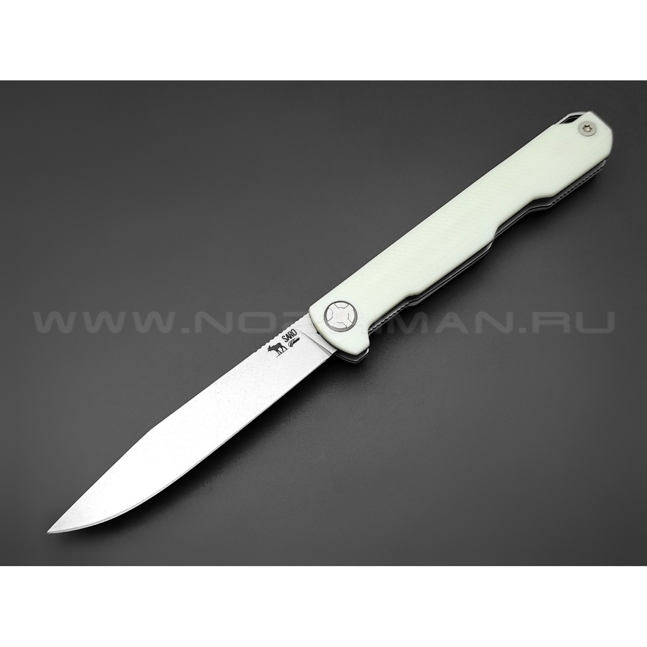 Saro нож Авиационный Single сталь K110, рукоять G10 white