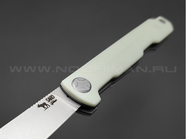 Saro нож Авиационный Single сталь K110, рукоять G10 white