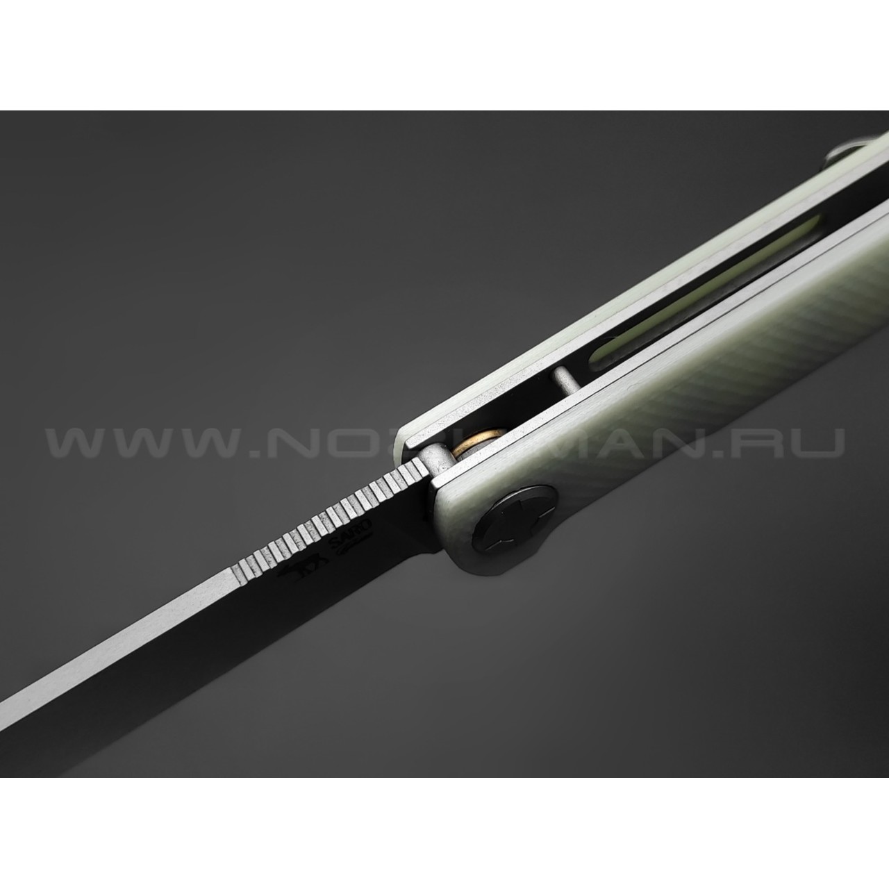 Saro нож Авиационный Single сталь K110, рукоять G10 white