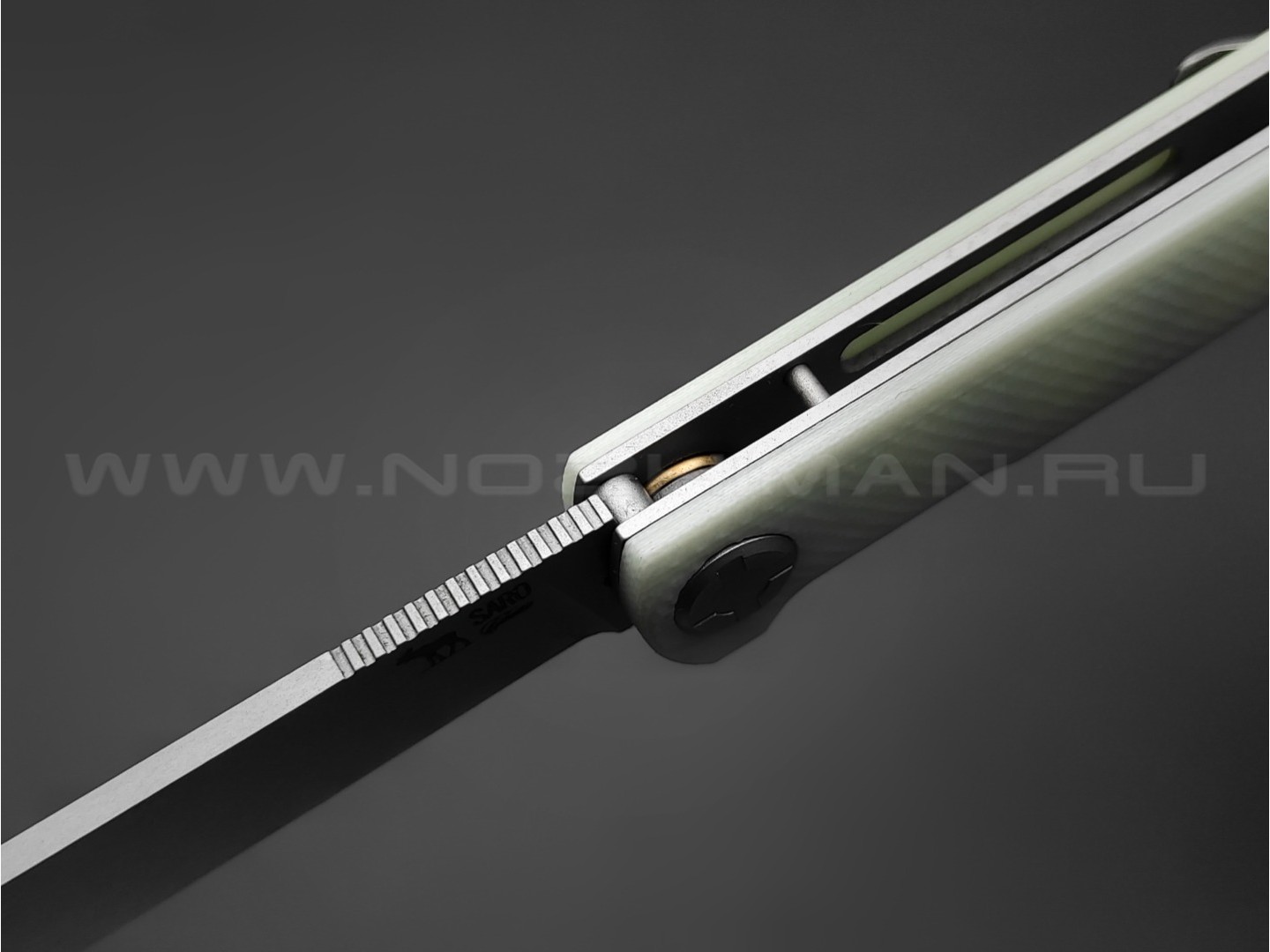 Saro нож Авиационный Single сталь K110, рукоять G10 white