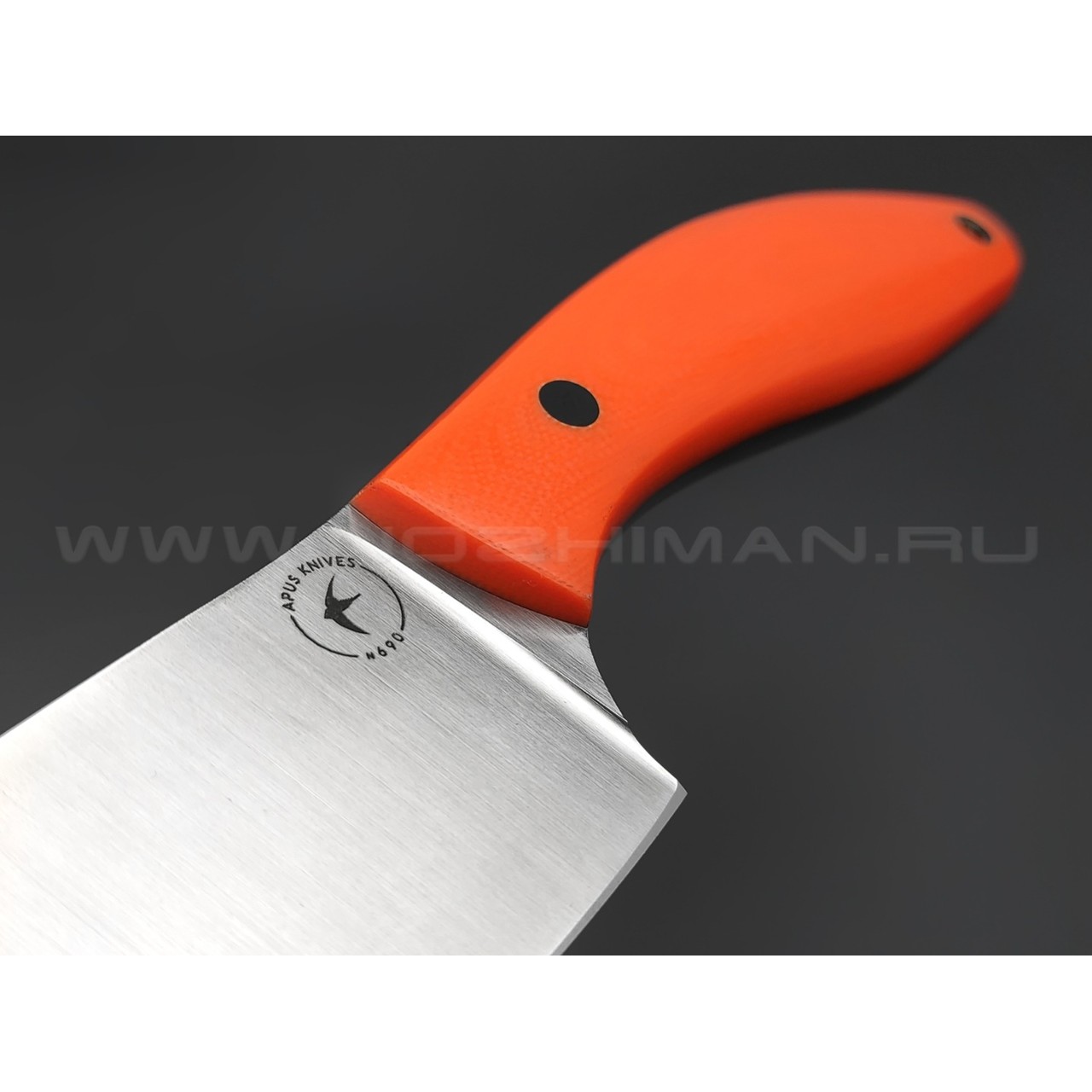 Апус нож Santoku-M сталь N690, рукоять G10 orange