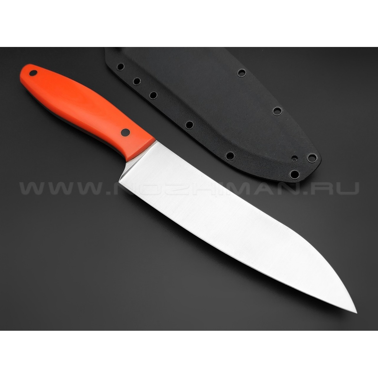 Апус нож Santoku сталь N690, рукоять G10 orange