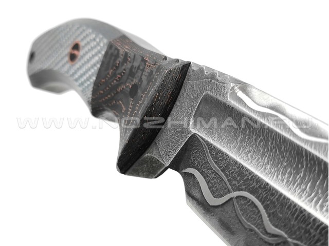 Волчий Век нож Команданте Brutal Concept сталь Elmax WA 12 mm, рукоять Carbon fiber, Silver Twill