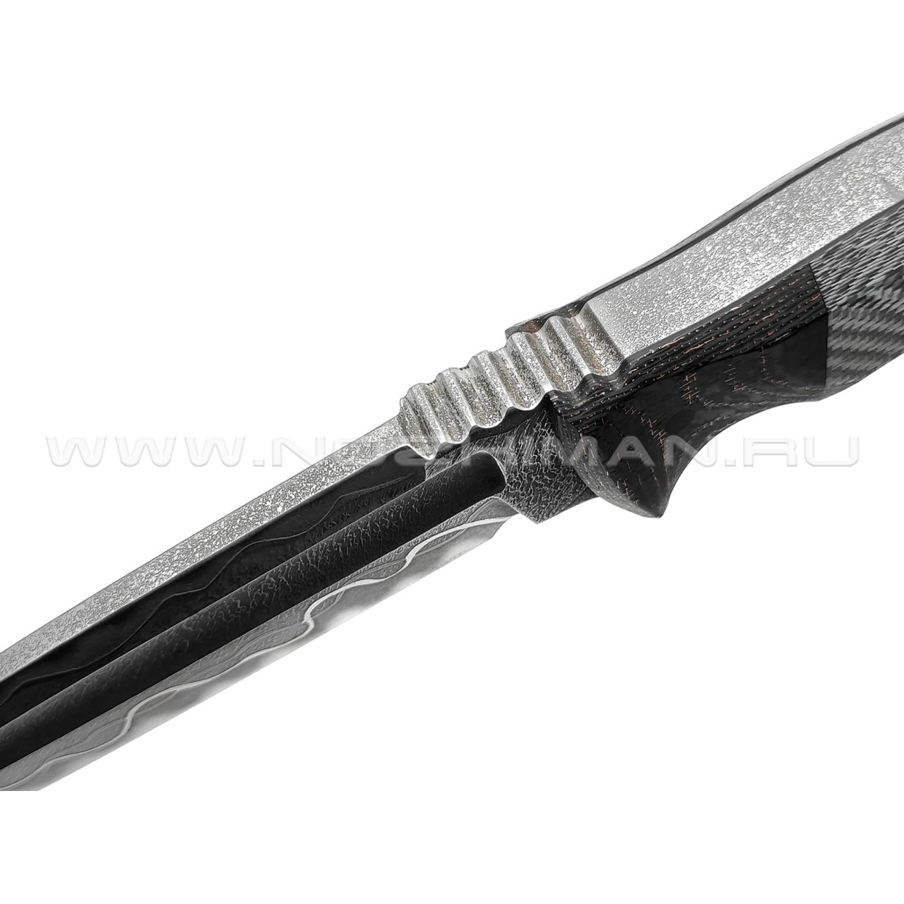 Волчий Век нож Команданте Brutal Concept сталь Elmax WA 12 mm, рукоять Carbon fiber, Silver Twill