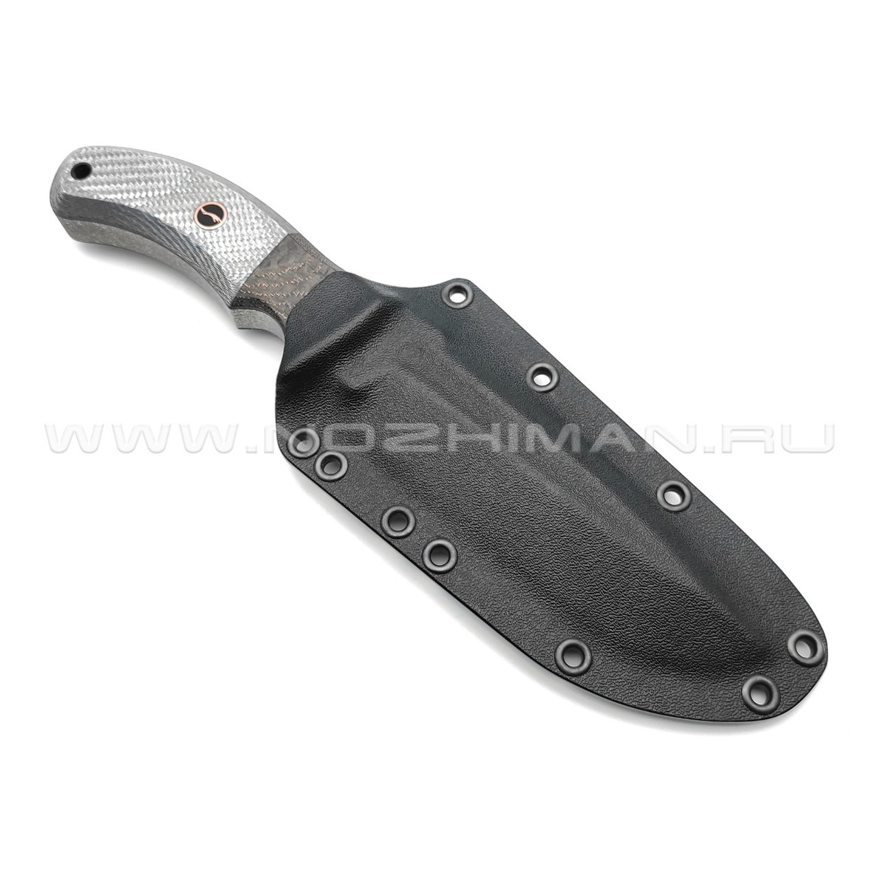 Волчий Век нож Команданте Brutal Concept сталь Elmax WA 12 mm, рукоять Carbon fiber, Silver Twill