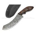 Волчий Век нож Кондрат 12 сталь PGK WA дамаскаж, рукоять G10 black & orange