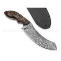 Волчий Век нож Кондрат 12 сталь PGK WA дамаскаж, рукоять G10 black & orange