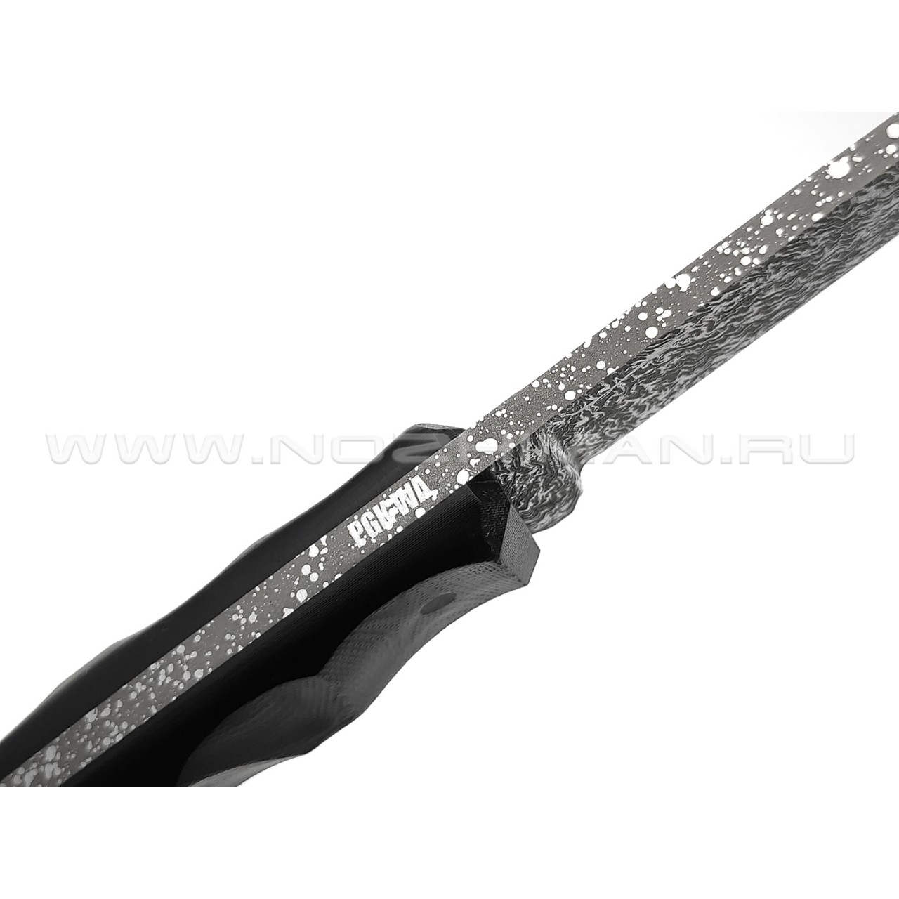 Волчий Век нож Wolfkniven сталь PGK WA дамаскаж, рукоять G10 black