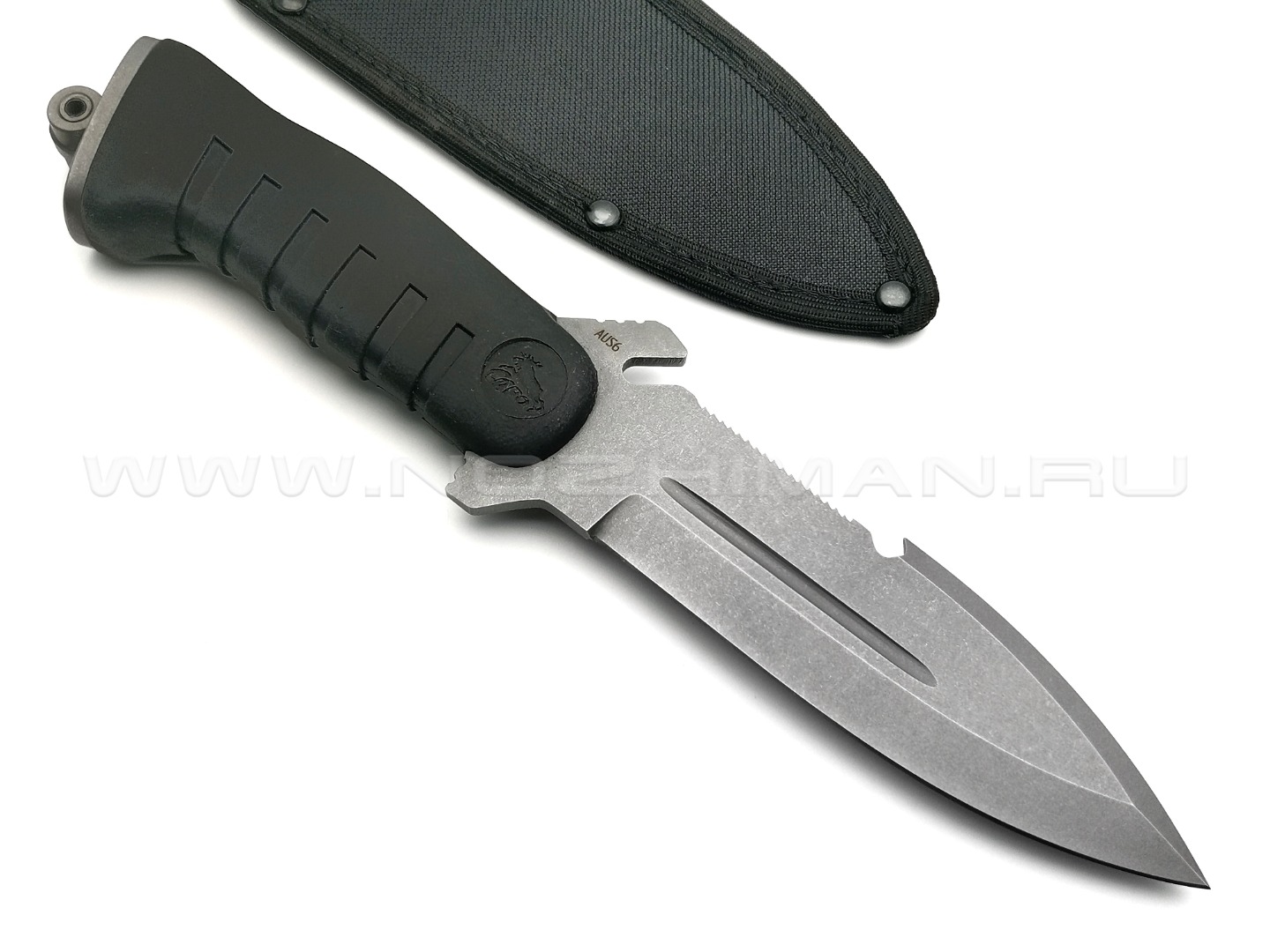Saro нож Акула сталь Aus-6, рукоять резина