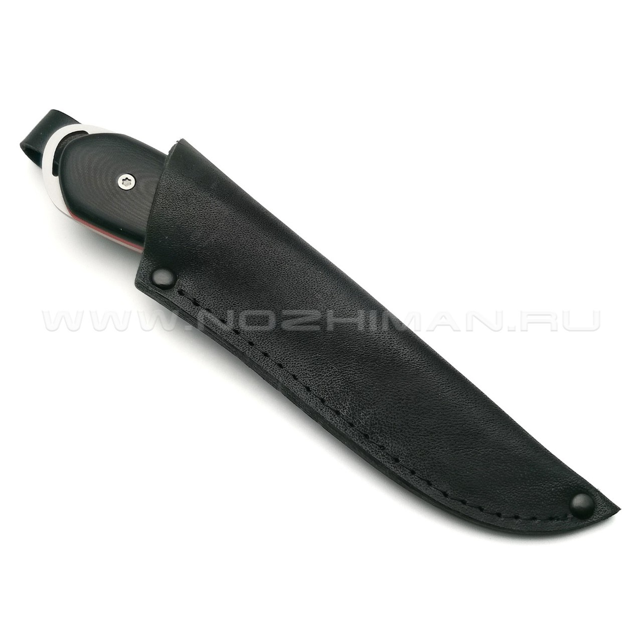 Saro нож Лис танто, сталь K110, рукоять G10 black, ножны кожа