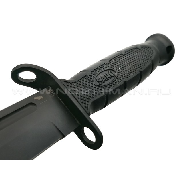 Saro нож 6Х9С черный, сталь 65Г, рукоять резина