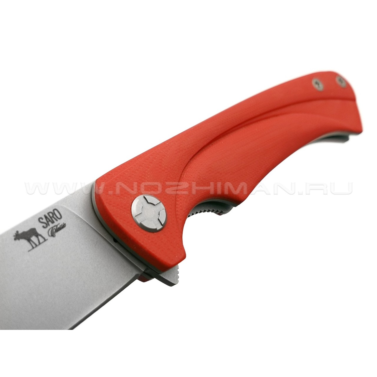 Saro нож Чиж Плюс, сталь N690, рукоять G10 red