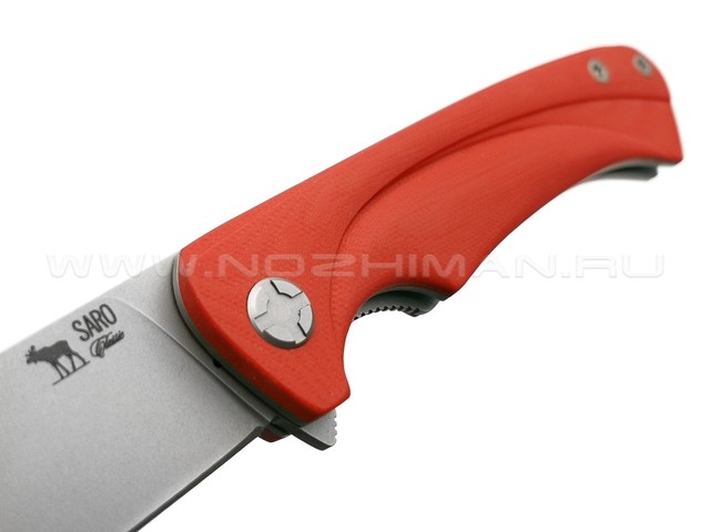 Saro нож Чиж Плюс, сталь N690, рукоять G10 red
