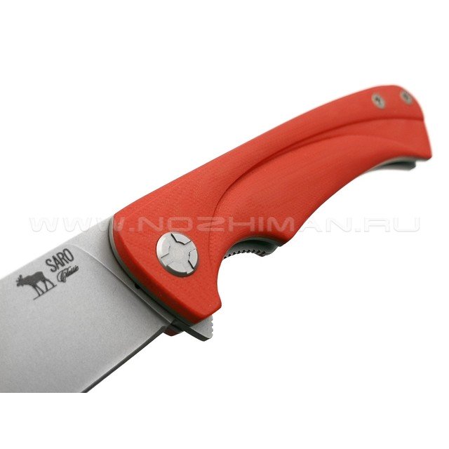 Saro нож Чиж Плюс, сталь N690, рукоять G10 red