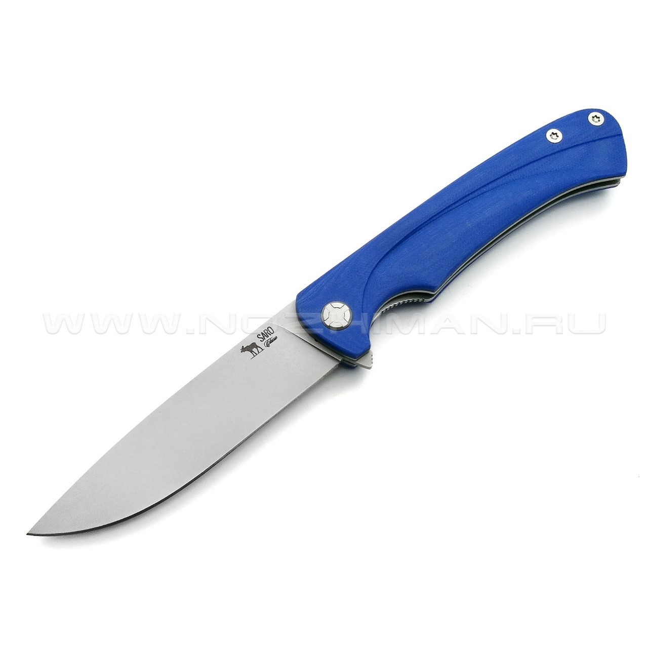 Saro нож Чиж Плюс, сталь N690, рукоять G10 blue