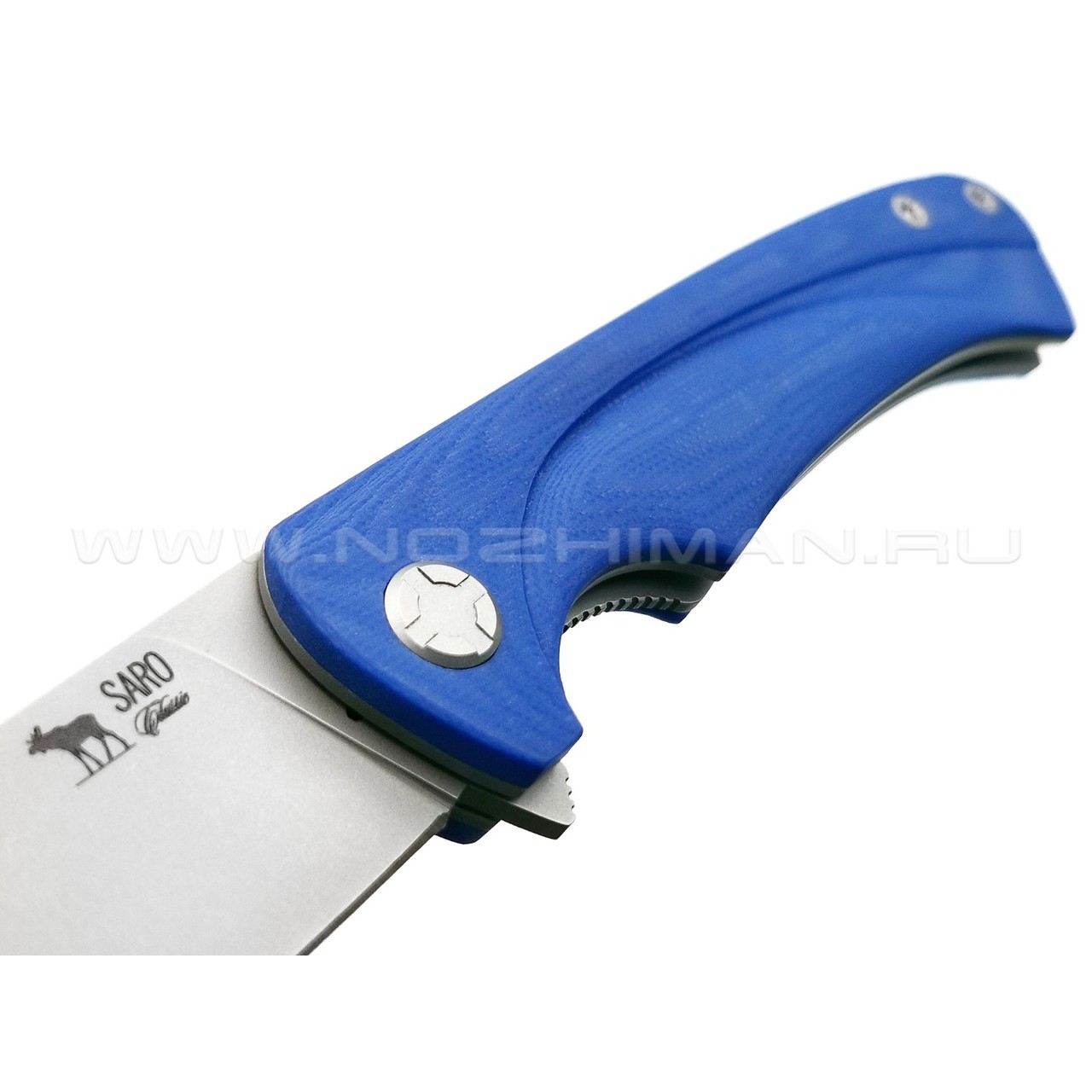 Saro нож Чиж Плюс, сталь N690, рукоять G10 blue