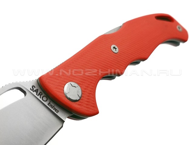 Saro нож Кайман EVO сталь K110, рукоять G10 red