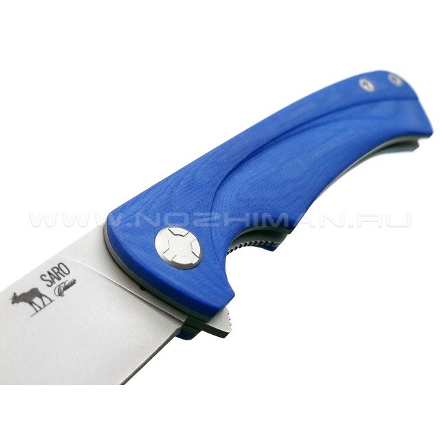 Saro нож Чиж Плюс, сталь N690, рукоять G10 blue