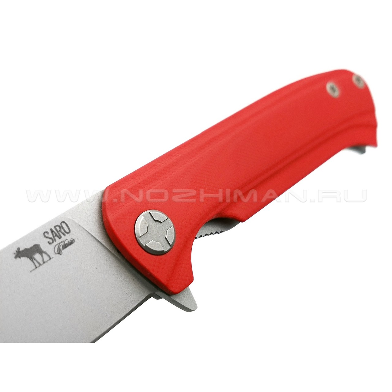 Saro нож Чиж Next сталь N690, рукоять G10 red