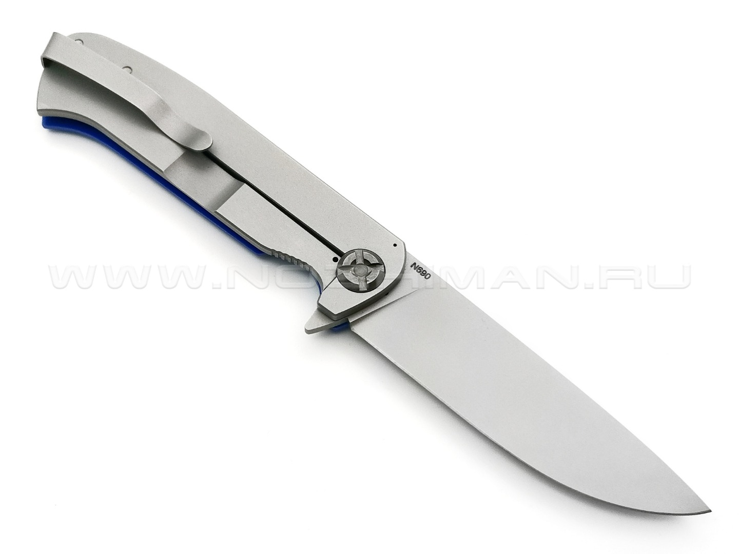Saro нож Чиж сталь N690, рукоять G10 blue