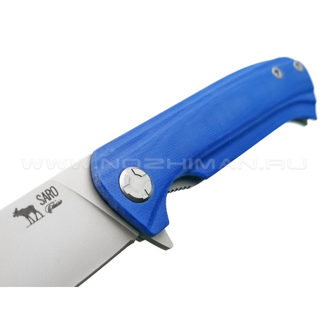 Saro нож Чиж Next сталь N690, рукоять G10 blue