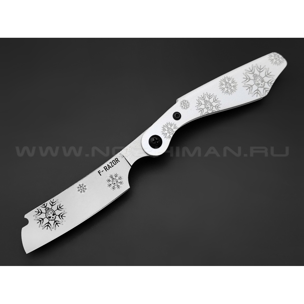 Brutalica нож-бритва F-Razor Snow, сталь X50CrMov15, рукоять Kydex white