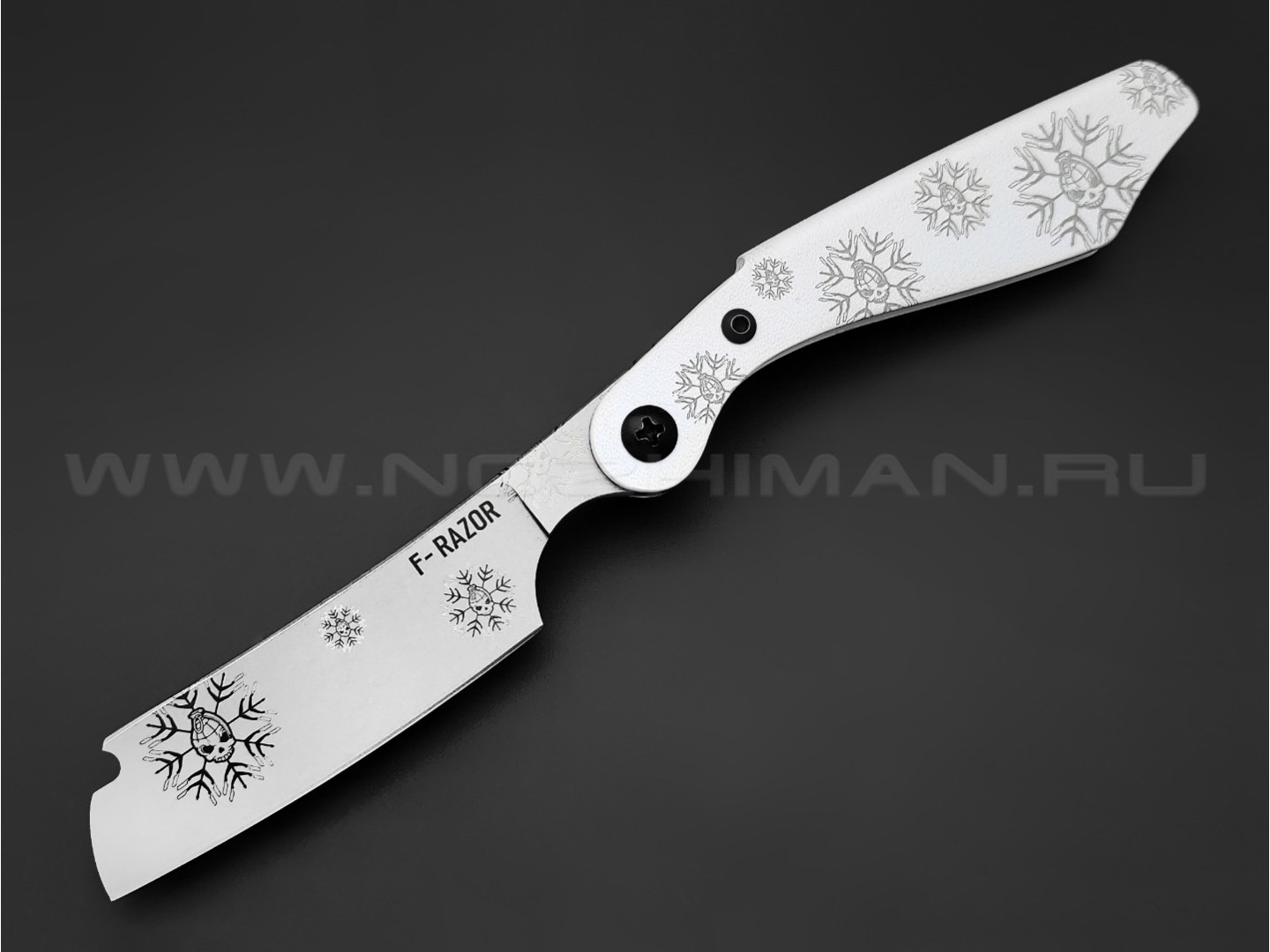 Brutalica нож-бритва F-Razor Snow, сталь X50CrMov15, рукоять Kydex white