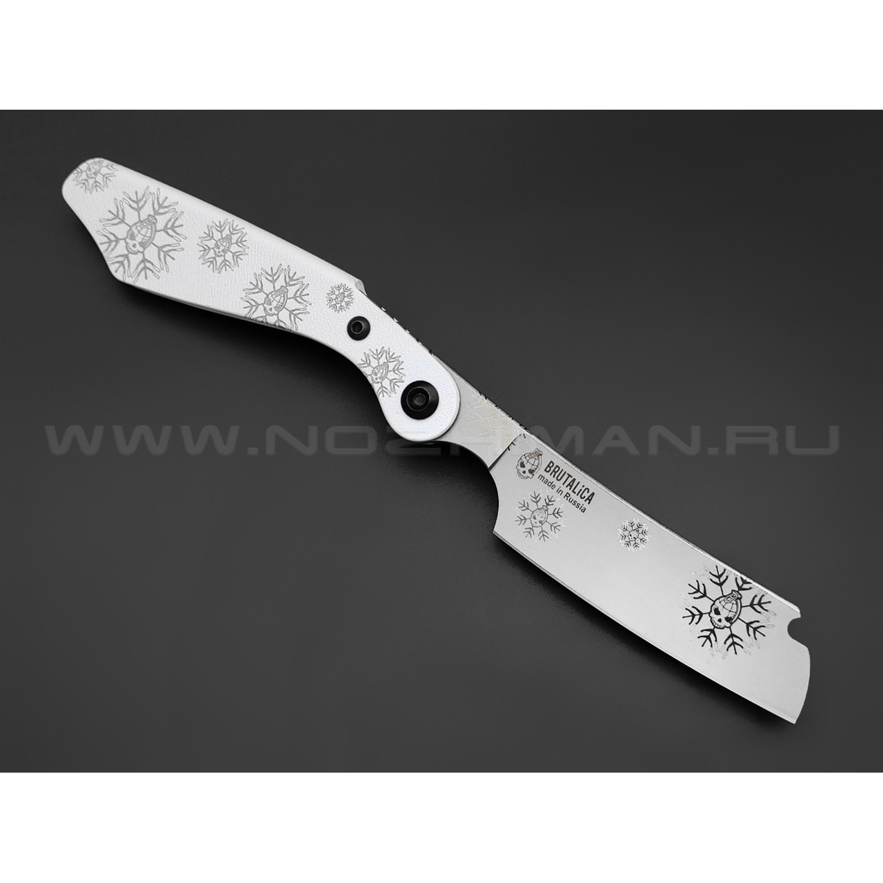 Brutalica нож-бритва F-Razor Snow, сталь X50CrMov15, рукоять Kydex white