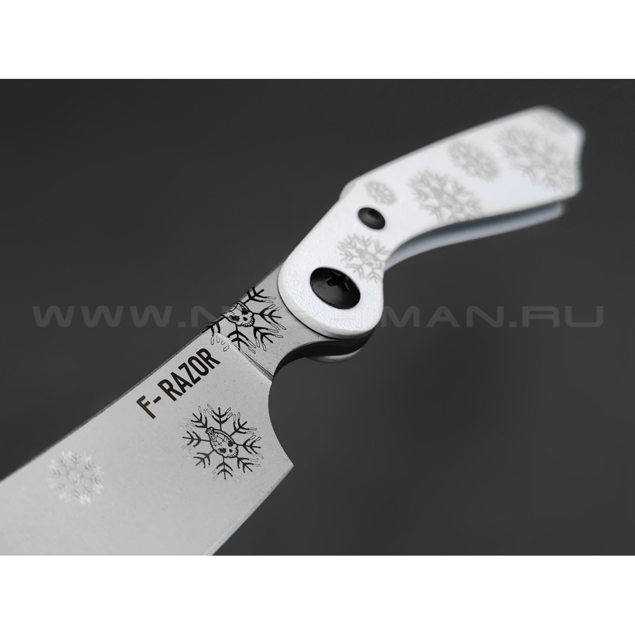 Brutalica нож-бритва F-Razor Snow, сталь X50CrMov15, рукоять Kydex white