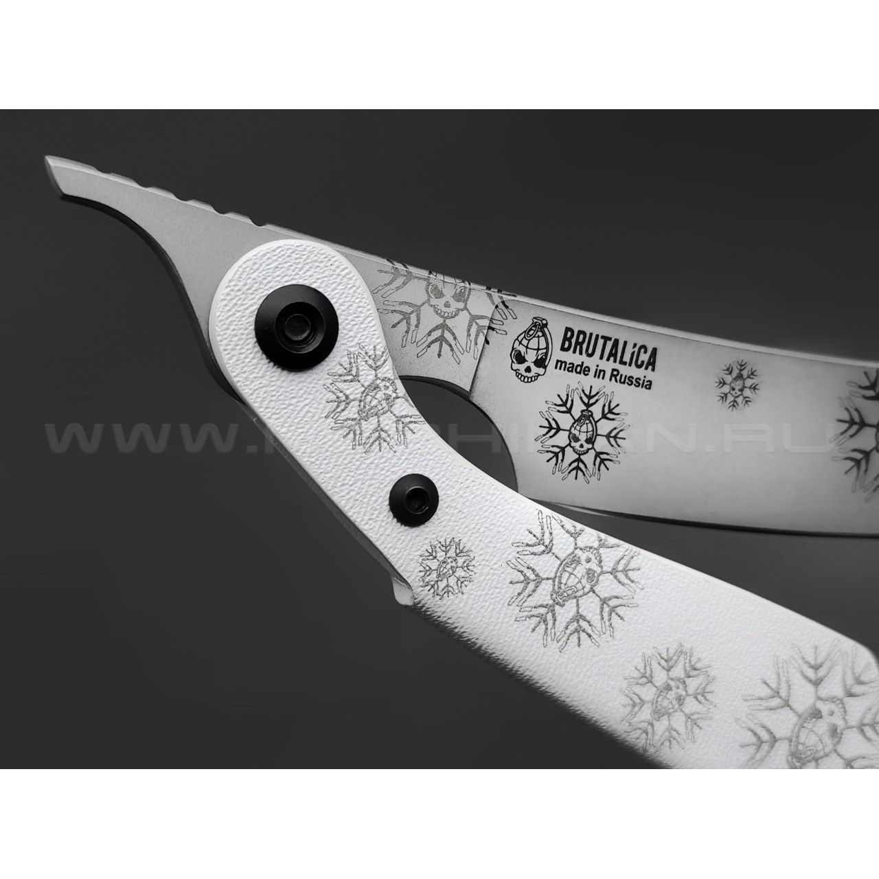 Brutalica нож-бритва F-Razor Snow, сталь X50CrMov15, рукоять Kydex white
