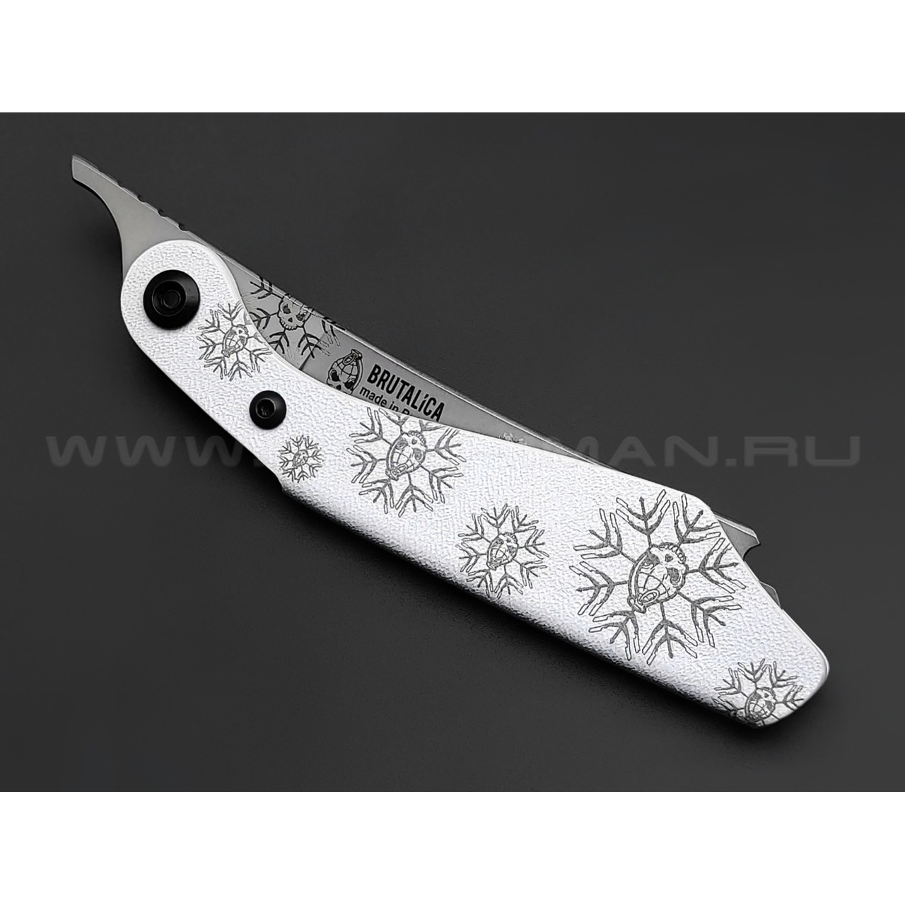 Brutalica нож-бритва F-Razor Snow, сталь X50CrMov15, рукоять Kydex white