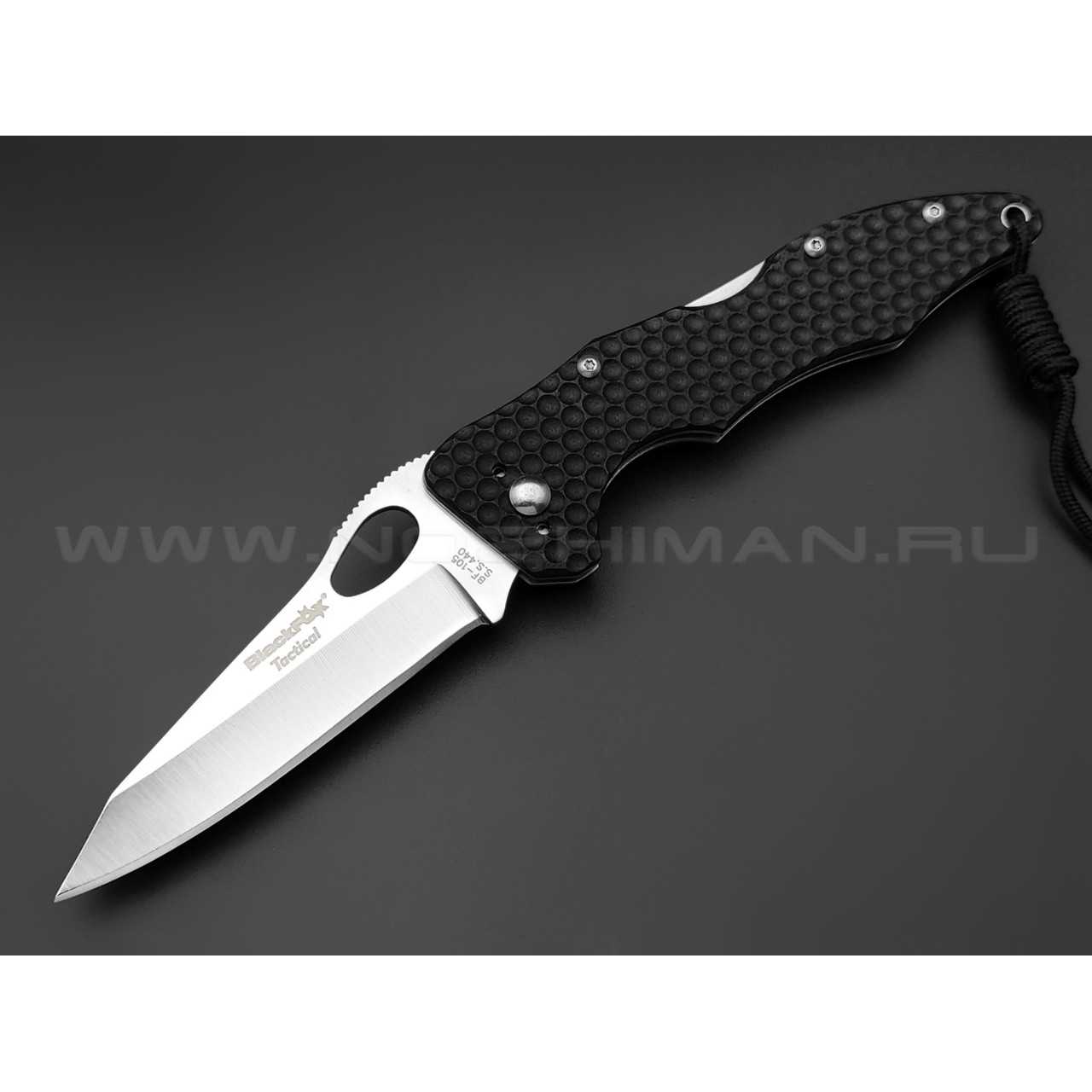Нож Black Fox BF-105 сталь 440, рукоять G10 black