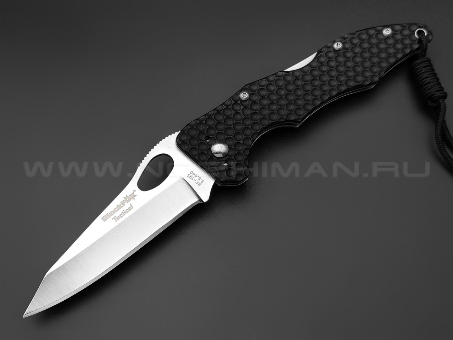 Нож Black Fox BF-105 сталь 440, рукоять G10 black