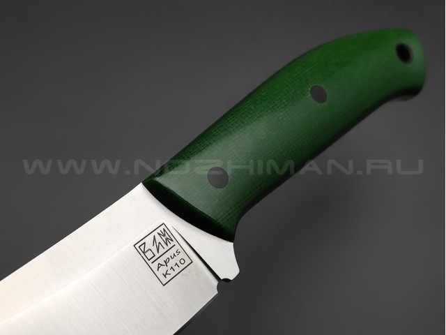 ZH Knives нож Ctrl+Z сталь K110 satin, рукоять Micarta green