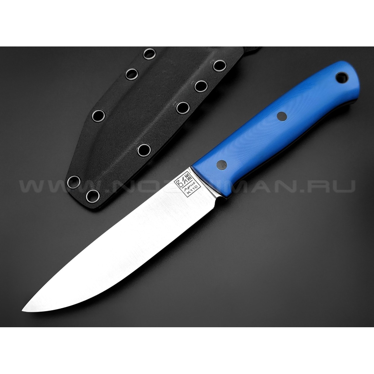 ZH Knives нож Bullet сталь K110 satin, рукоять G10 blue