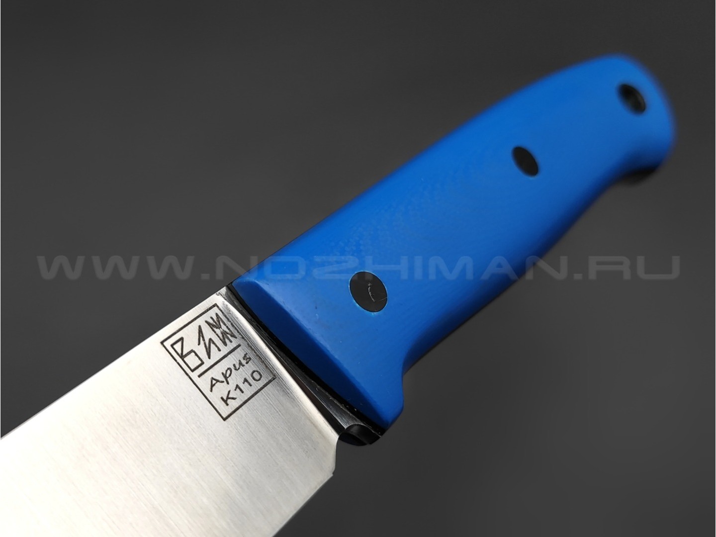 ZH Knives нож Bullet сталь K110 satin, рукоять G10 blue