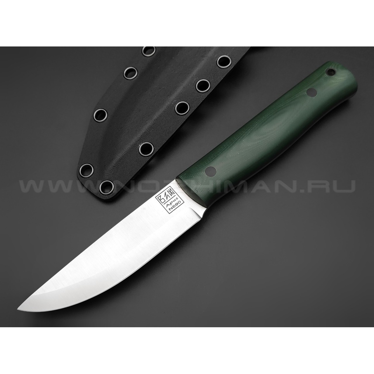 ZH Knives нож Bushcraft сталь N690 satin, рукоять G10 olive