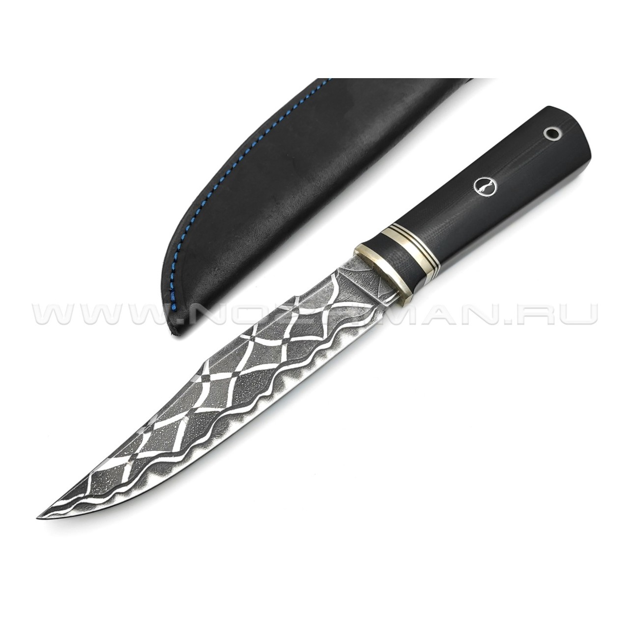 Волчий Век нож Slon сталь PGK WA, рукоять G10 black, мельхиор