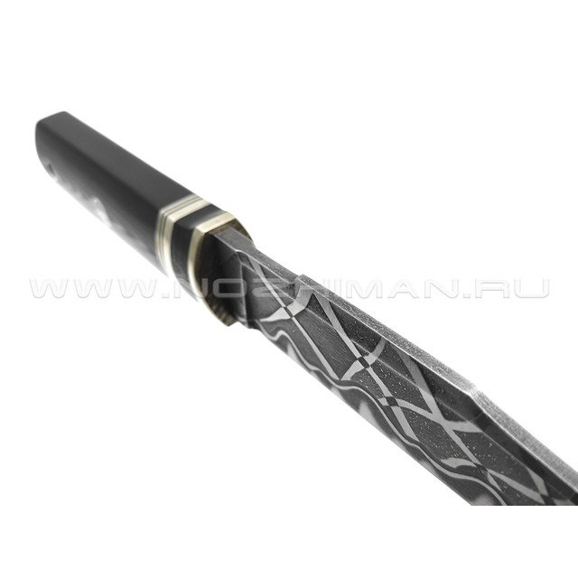 Волчий Век нож Slon Custom сталь PGK WA, рукоять G10 black, мельхиор